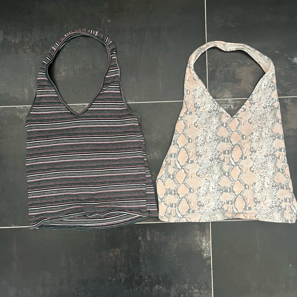 2 American Eagle halter tops (set)